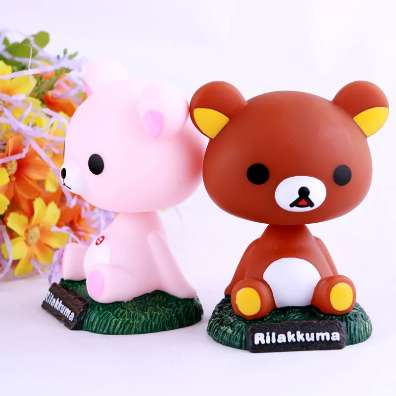 

10cm Evade Glue Easily Bear Action Figure Vehicle-mounted Shake Head Doll Car Furnishing Articles Model Holiday Gifts Ornament