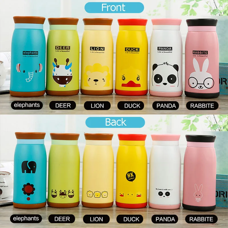 Baby Insulated Cup Vacuum Flask Children Thermos Drink Water Bottle Stainless Steel Animal Printing Portable Learning Cup BB5066 (5)