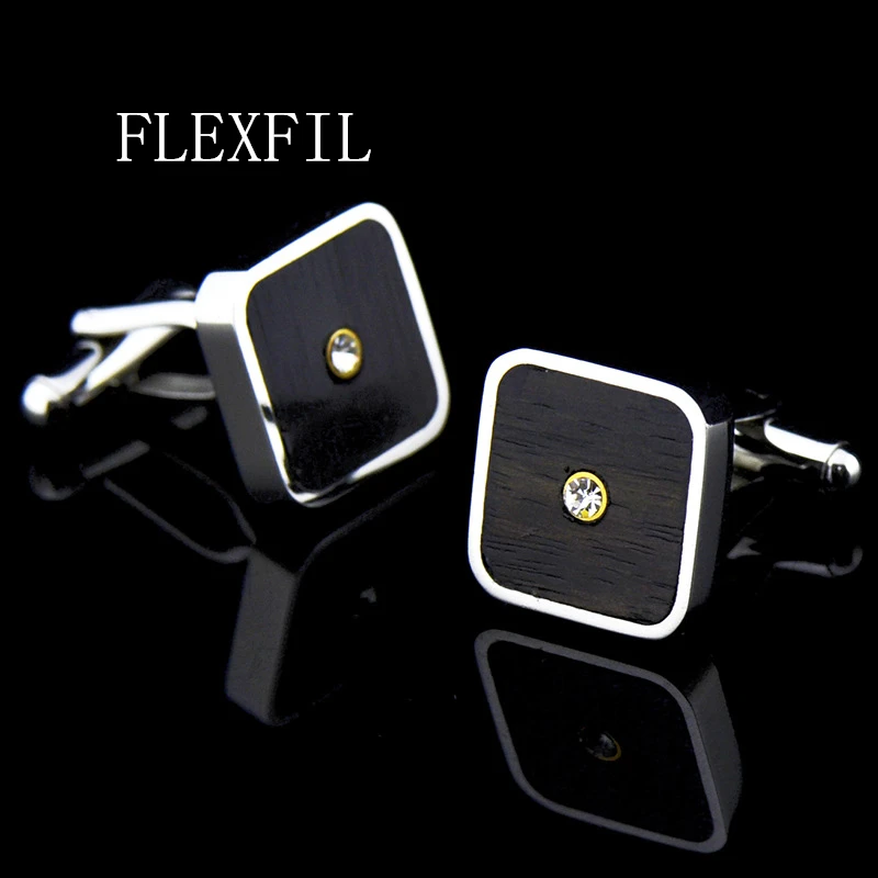 

Jewelry french shirt cufflink for mens Brand designer Cuffs link Button male High Quality Luxury rose wood Wedding Free Shipping