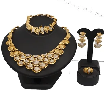 

COLOUR STONE african jewelry sets wedding jewelry sets gold women necklace