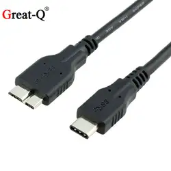 Большой-Q USB-C USB 3,1 Тип C разъем для Micro USB 10pin Мужской кабель для передачи данных для Apple Macbook и ноутбук 100 см