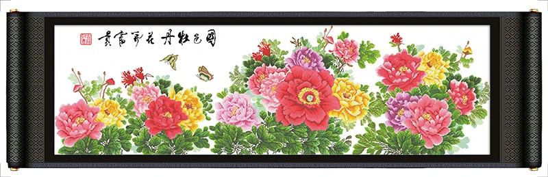 Набор для вышивки крестиком National beauty Peony с цветочным рисунком 18/14/11ct вышивка на