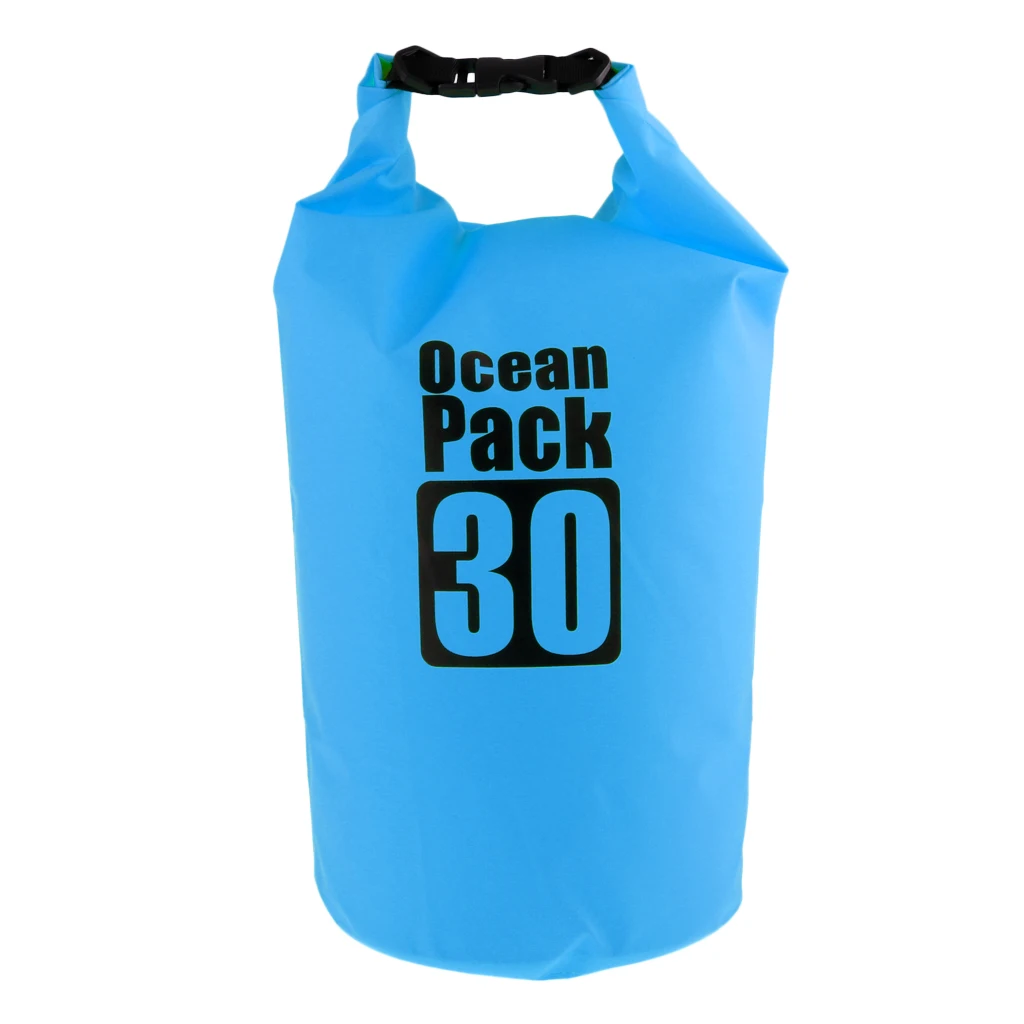 30L Waterproof Dry Bag Roll Top Backpack & Adjustable Shoulder Strap for Kayak Boating Canoeing Rafting Sailing Drifting Fishing