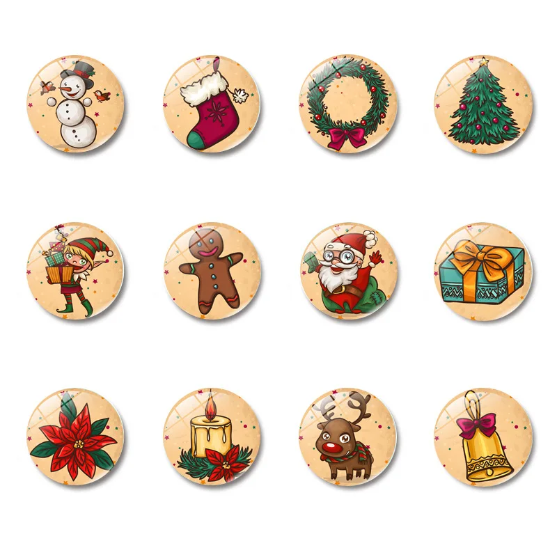 

5pcs/lot Christmas Fridge Magnets Snowman Christmas Tree Santa Claus Decor Souvenir Small Magnetic Sticker Magnet Notes Message
