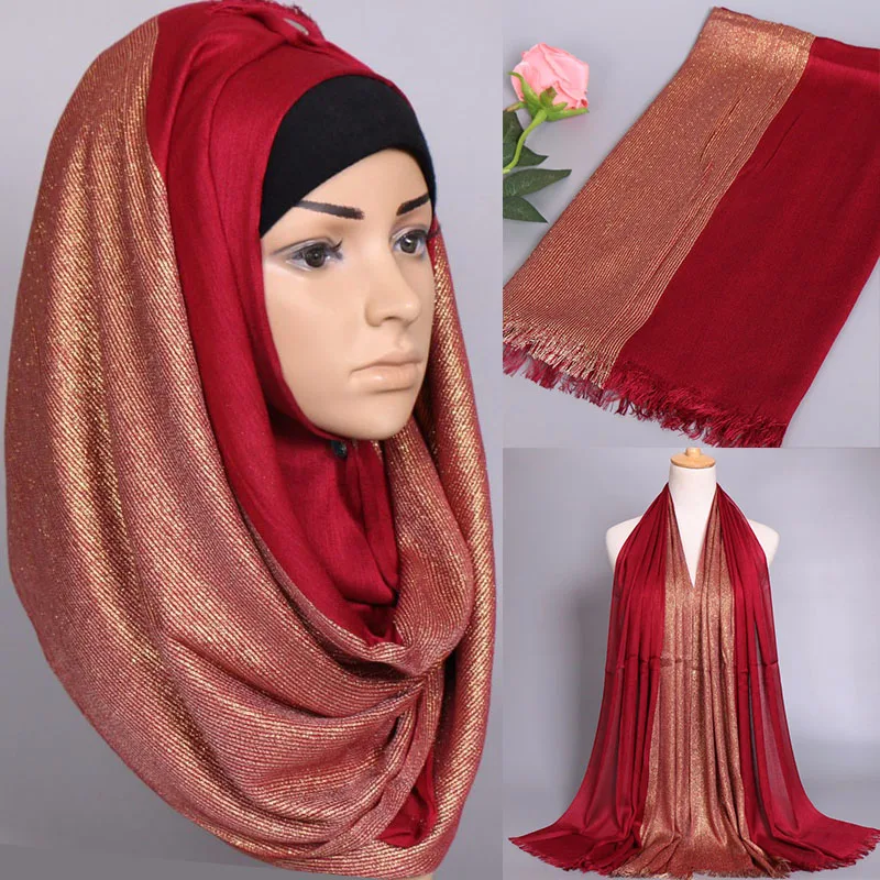 Best selling gold islamic muslim scarrf hijab jersey hijabs printe