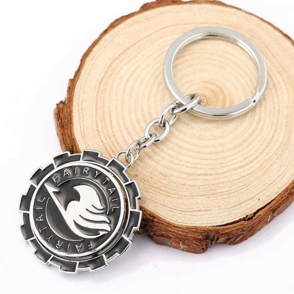 Anime Fairy Tail Rotatable Choker Keychain Pendant Cosplay Key Ring Gift 