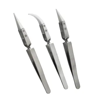 

Anti-Static Reverse Ceramic Tweezers Electronic Cigarette Heat Resistant Conductive Curved Straight Tweezers