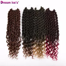 20''24strand Faux locs вьющиеся плетеные пряди для волос Синтетические плетения мягкие Dread волосы для наращивания 1B/30 Ombre Цвет
