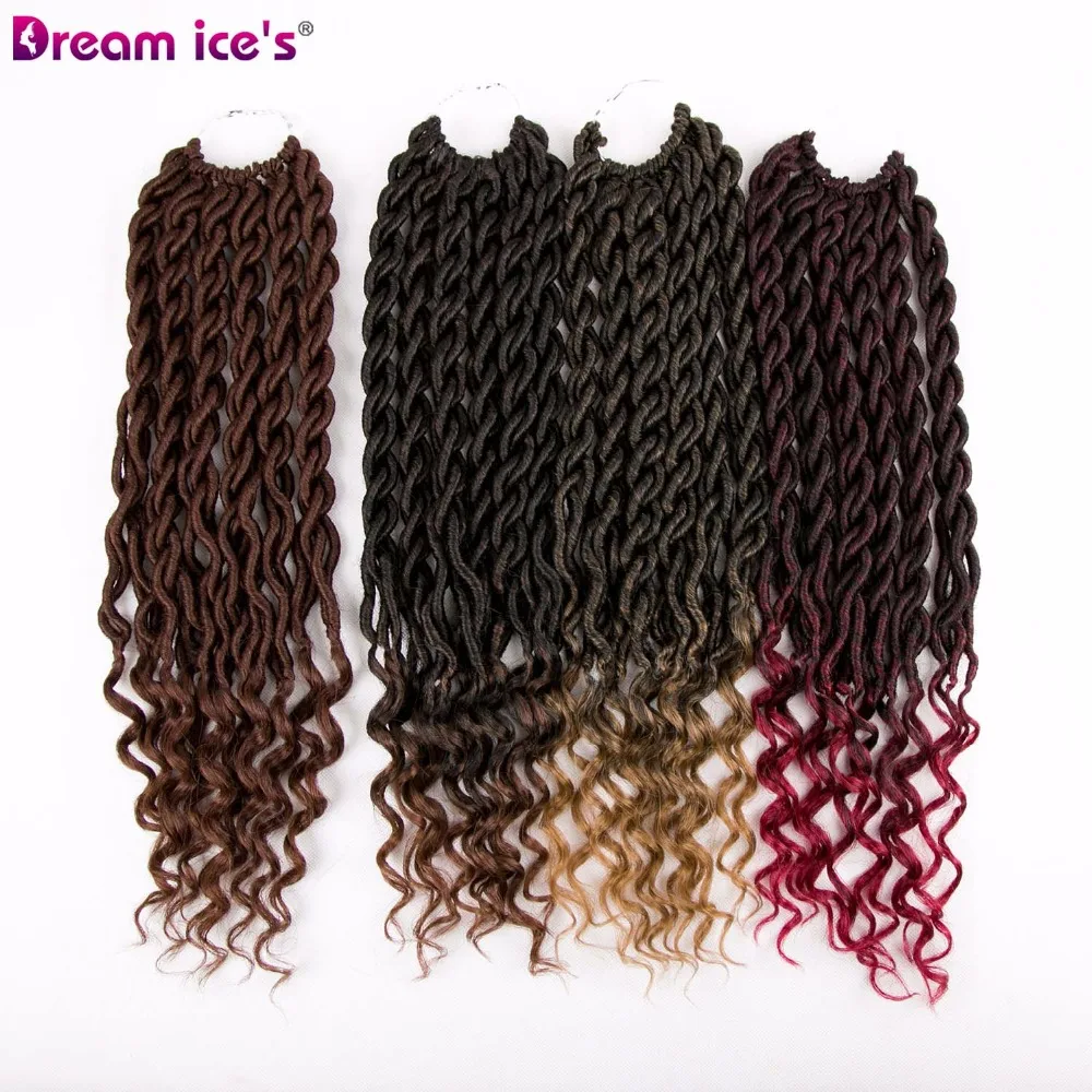 20 'པ прядей Faux locs CURLY вязаные крючком косички волосы для наращивания
