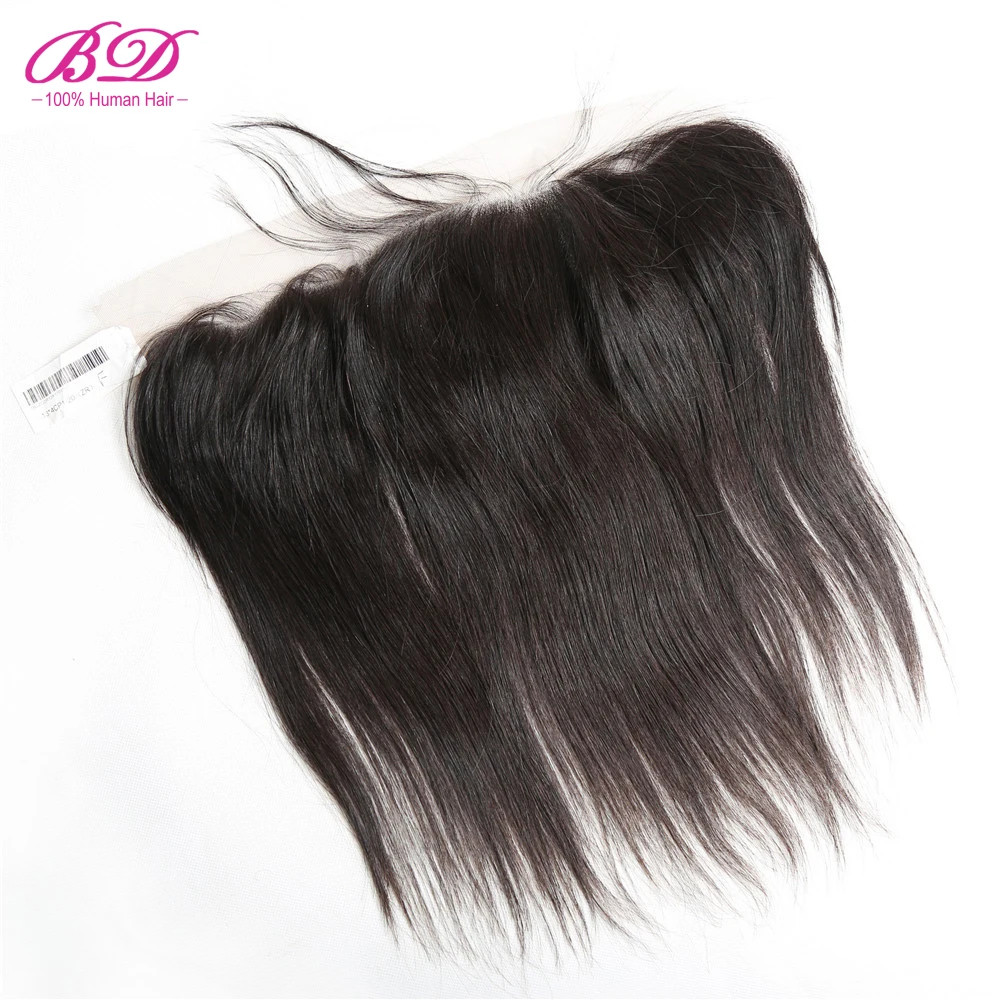 

BD HAIR 13X4" Lace Closure Free Part with Baby Hair Straight Peruvian Remy Human Hair Natural Color Free Shipping