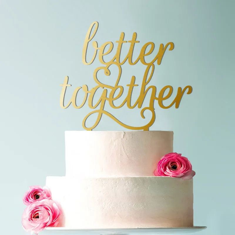 Лучшие вместе Свадебный торт Топпер, скрипт лучше вместе Свадебный торт Топпер, элегантный лучше вместе торт Топпер