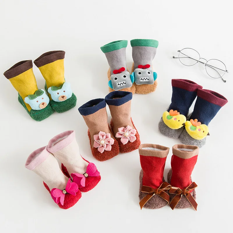 

Winter Socks Baby Boy Sock Warm New Born Baby Girl Socks for Newborns Infant Indoor Sock Bebe Slipper Newborn Foot Wear Unisex