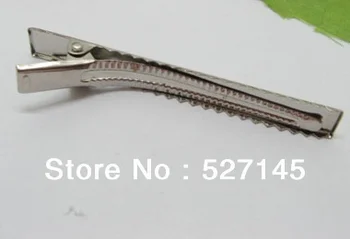 

100Pcs/Lot Metal Hair Clips Base Barrette Finding free shipping 75mm