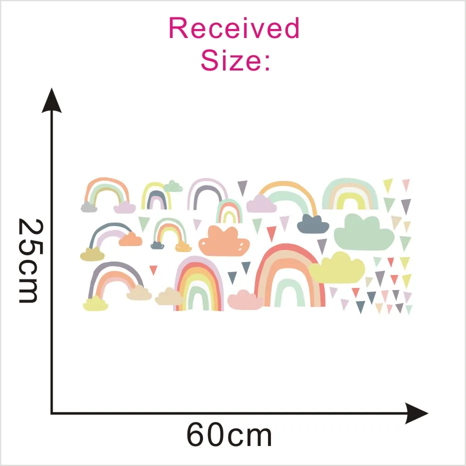Многоцветная Наклейка на стену с радужным облаком для детской спальни, украшения на стену, аксессуары, цветные, яркие, с каплями дождя, художественные Переводные обои