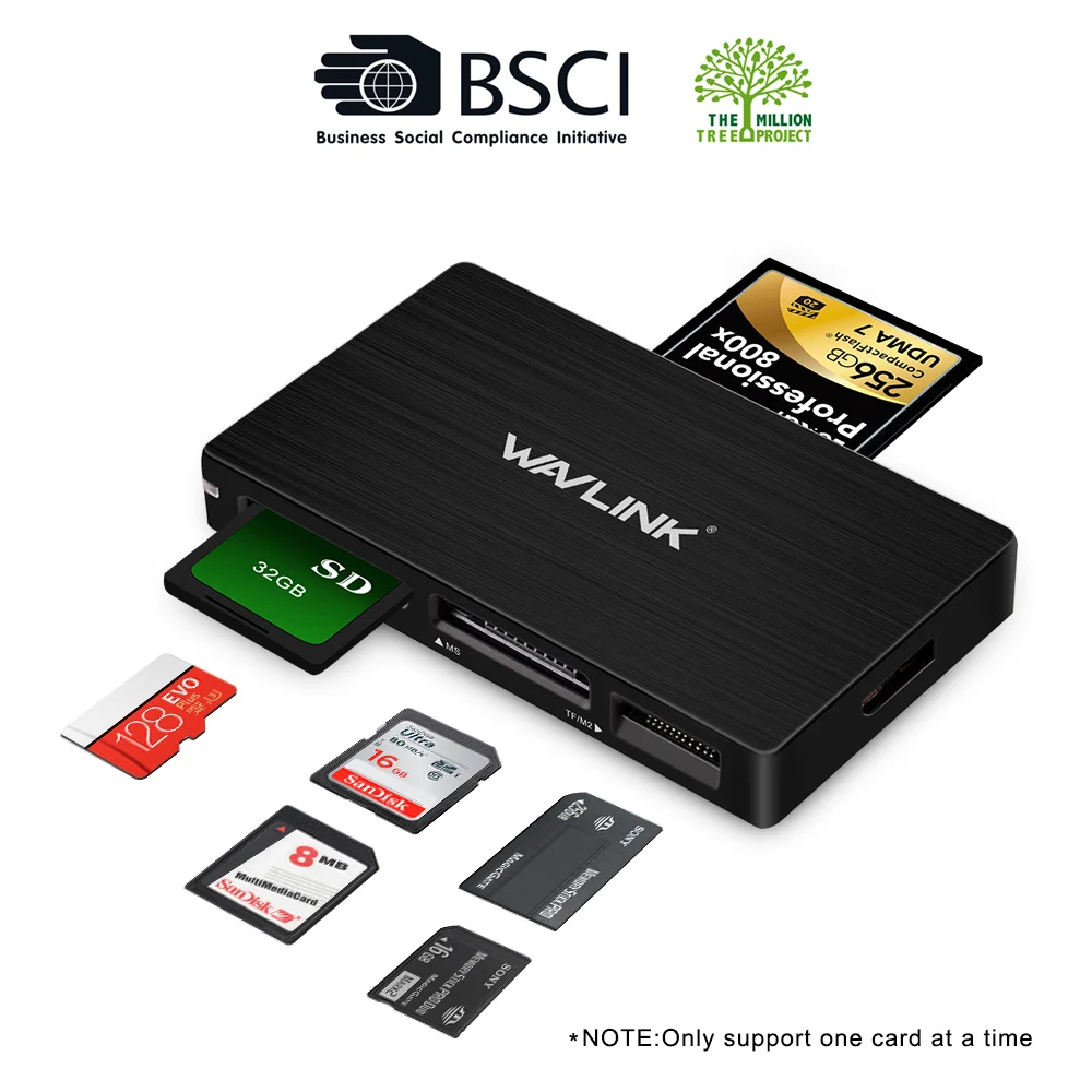 Все в 1 4 порта USB3.0 Смарт-кард-ридер супер скорость TF CF MS SDHC M2 Micro SD кард-ридер мульти смарт-память концентратор адаптер Wavlink