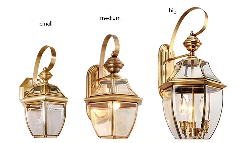 Полностью медный европейский настенный светильник, лампа для коридора, уличная настенная, водонепроницаемый садовый светильник, светодиодная лампа для прохода, настенная лампа для балкона, wandlamp