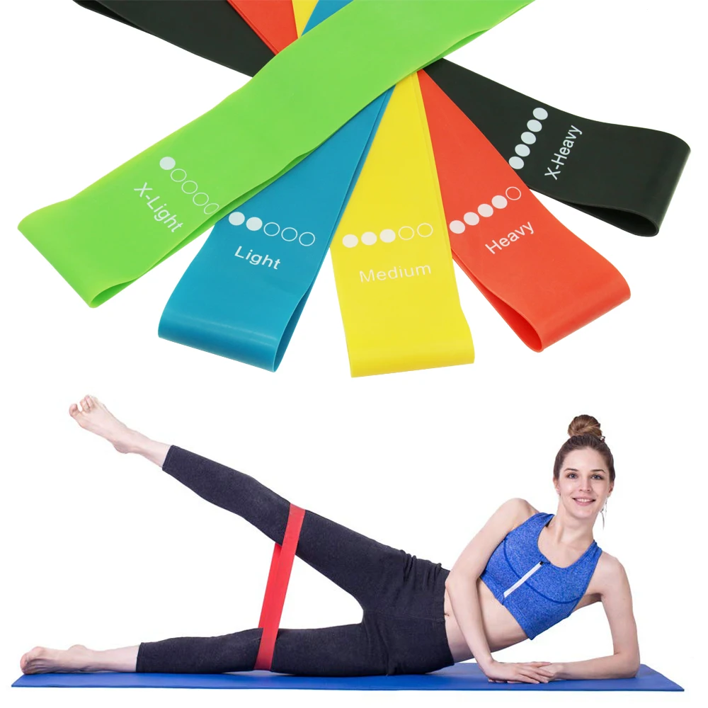 

5 pack Resistance Loop Exercise Rubber elastic Bands with carry bag for Yoga training& Fitness & Workout & Crossfit & Strength