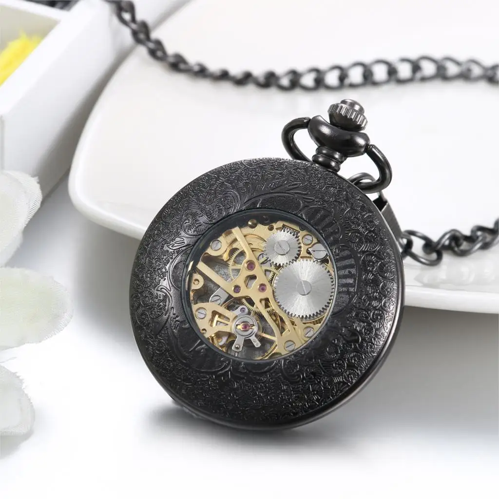 LANCARDO Винтаж классические белые карманные механические часы для женщин и мужчин стимпанк ожерелье часы подвеска цепь подарок