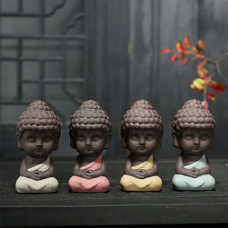 

Buddha Statue Sculpture Hand Carved Fengshui Figurine Craft Car Display Ornament Home Decor (Style 4)