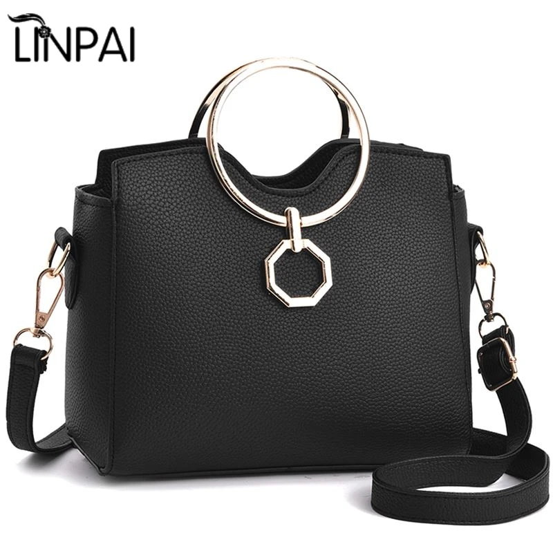 

Women New Crossbody Bags All-match Lady Messenger Bag Chain Shoulder Bag High Quality Ring Handbags Fashion Leather Women Totes
