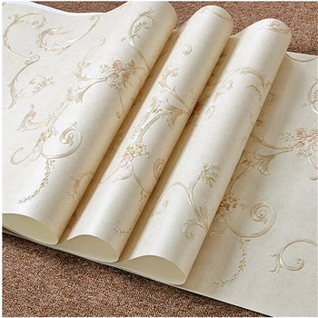 

wellyu American Countryside Pastoral Nonwovens Wallpaper Bedroom Living Room Warm European 3D 3d Flower Wallpapers tapety