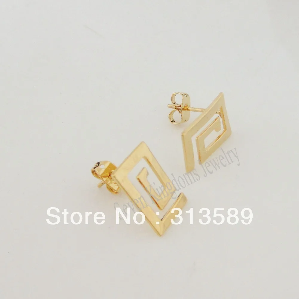 FoRomance/Новинка 0,9 г-желтое золото GP твердая накладка буквы g серьги/отличный подарок/
