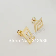 FoRomance/Новинка 0,9 г-желтое золото GP твердая накладка буквы g серьги/отличный подарок/