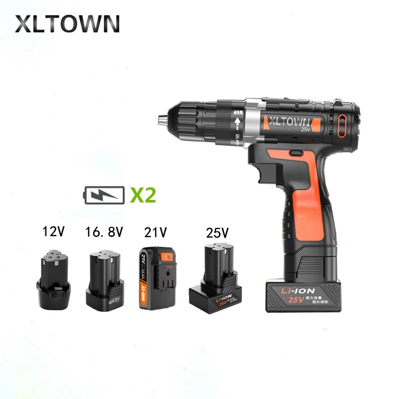 Xltown New lithium Electric drill 12 16 8 21 25v rechargeable lithium battery electric screwdriver with