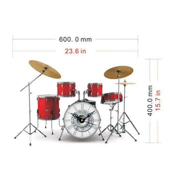

3D Rock Roll Instruments Sticker Wall Clock Fancy DIY Acrylic Roman Number Clock Self Adhesive Decorative Sticker&Vintage Watch