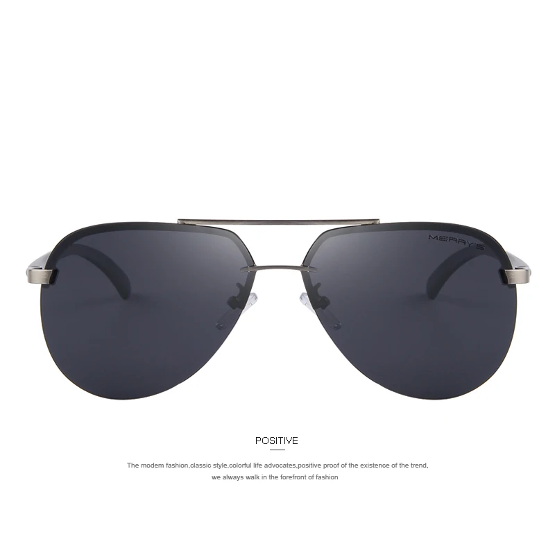 Бренд Merry's, мужские поляризованные солнцезащитные очки в оправе из алюминиевого сплава, модные мужские солнцезащитные очки для вождения S'8281 - Цвет линз: C02 Gray Black