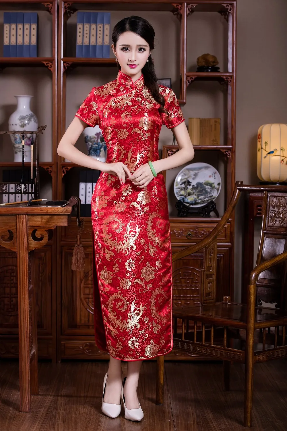 Shanghai Story chinese traditional Clothing Long Qipao Dress chinese 