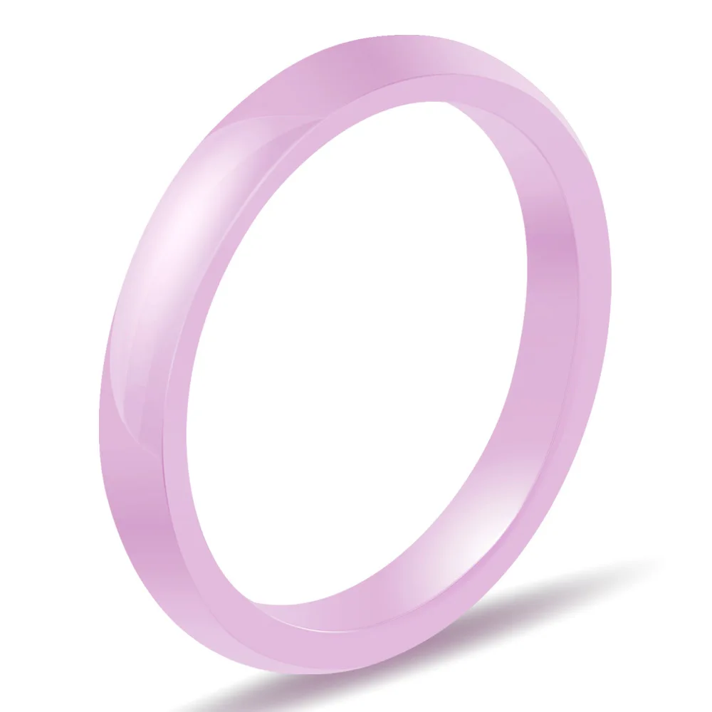 Ширина 3 мм Размер 6-10 классические черные белые синие розовые керамические кольца для мужчин и женщин высокое качество Свадьба юбилей Jewe - Цвет основного камня: Розовый