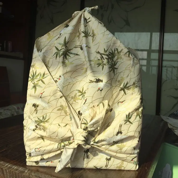 Японский стиль платок обернуть ткань фурошики хлопок /кран печатных/много польз