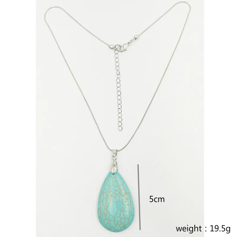 Ожерелье из натурального камня, ожерелье из амазонита, ожерелье с подвеской-каплей для женщин