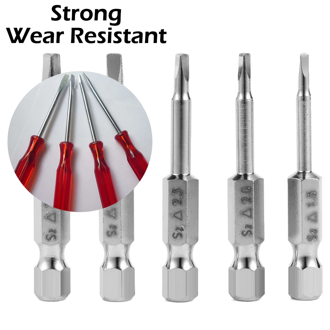 Головка электрической отвёртки 5 шт. S2 легированная сталь треугольные винтовые биты Магнитная отвертка бит противоскользящая треугольная головка винта