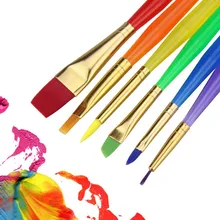 6 шт. детская ярких цветов кисти для рисования воды щетка для извести граффити краски детский сад art