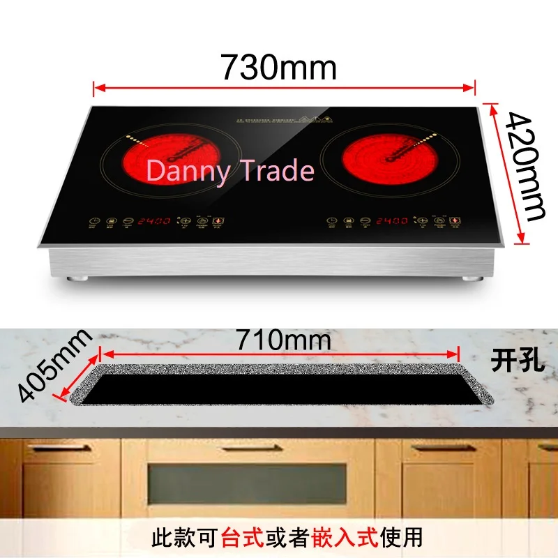 2400 W* 2 портативная двойная 220 V керамическая Электроплита Cooktop цифровая керамическая Столешница двойная горелка с синхронизацией полностью английская