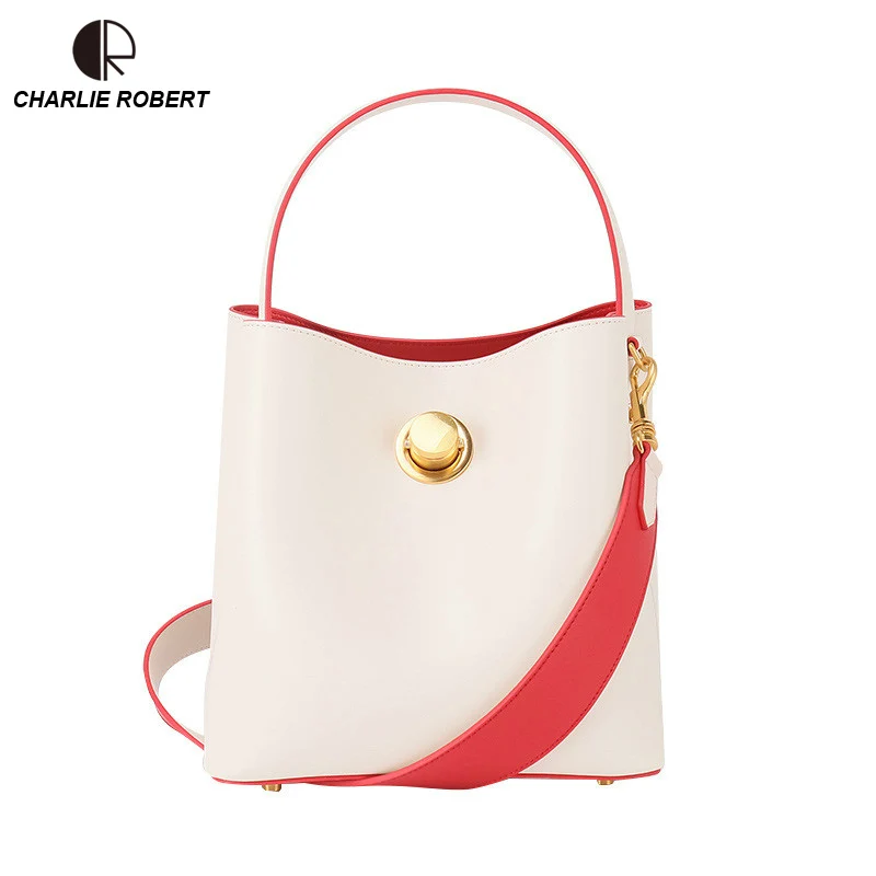 

CR 2019 New Women Lady Shoulder Bags Luxury Design Solid Two Colors Panelled Leather Hasp Dress Crossbody Bags Flap