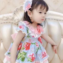 Коллекция года, Новое поступление, весенне-летнее платье с цветочным рисунком детское хлопковое пышное платье принцессы с принтом для девочек на день рождения качественное мягкое удобное платье