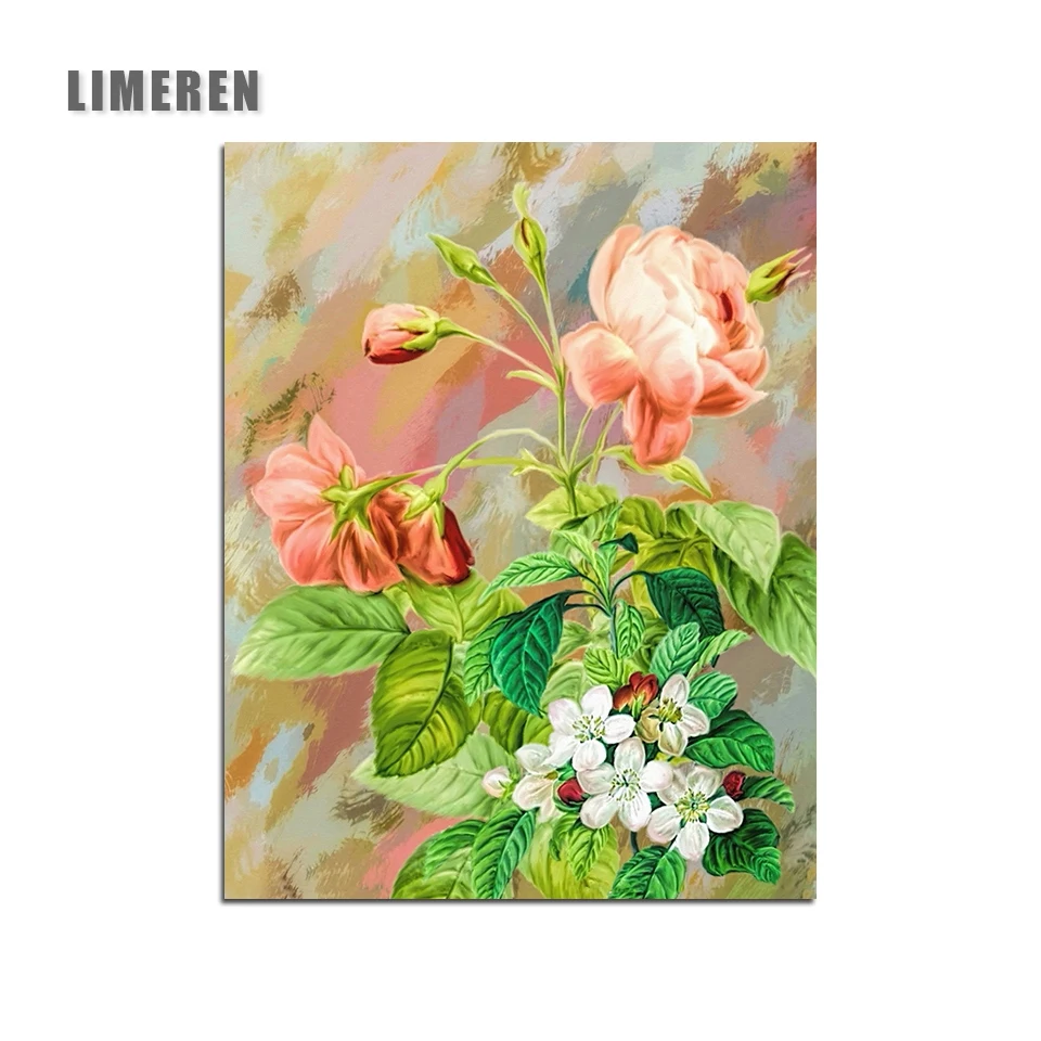 

Flowers DIY Oil Canvas Painting By Numbers For Homer Decor