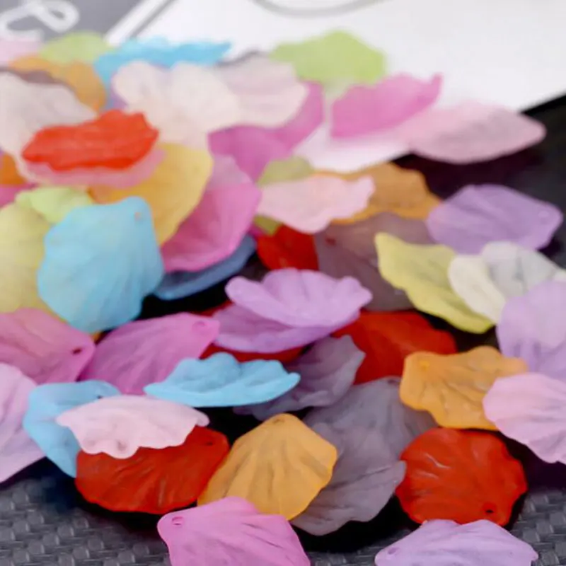 

100pcs Vegetable Leaf Frosted Acrylic Petals DIY Handmade Making Earrings Headwear Hair Jewelry Accessories DIY Crafts 2018 New