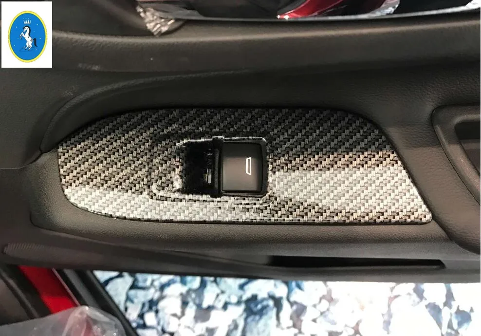 

Yimaautotrims Auto Accessory Carbon Fiber ABS Armrest Window Lift Button Panel Cover Trim For Chevrolet Equinox 2017 2018 2019