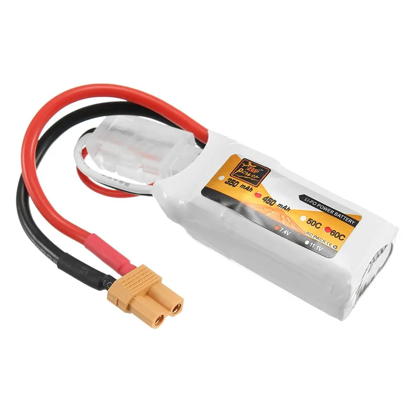 Высокое качество Перезаряжаемые ZOP Мощность 7 4 V 450 мА/ч 60C 2S Lipo Батарея XT30 разъем