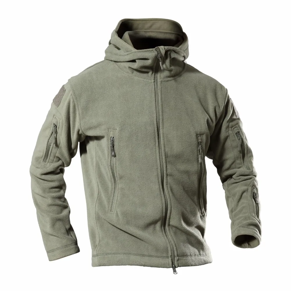 Spring Men Tactical Fleece Sweater Outdoor Warm Windproof Clothes Male Hooded Climbing Hiking Trekking Hunting Jacket Sport Coat