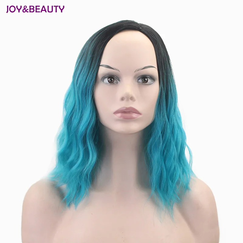 Парик из синтетических волос JOY &amp BEAUTY черный зеленый окрашенный короткий