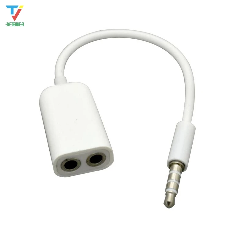 300pcs lot 3 5mm Earphone Headphone Male 1 to 2 Dual Female Y Splitter Stereo Audio Cable Adapter Jack for iPod iPhone iPad