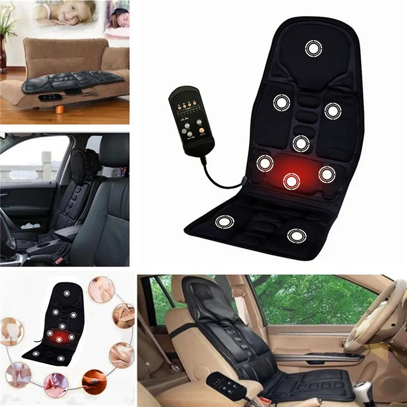Car Electric Heated Massage Seat Cushion Pain Neck Waist Relaxation