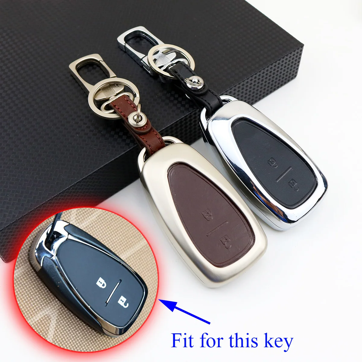 

Smart 2 Buttons Metallic Key Holder Case Accessories Fit For Chevrolet Trax Cruze Parts Key Shell Bag Fob Box Ring Cover