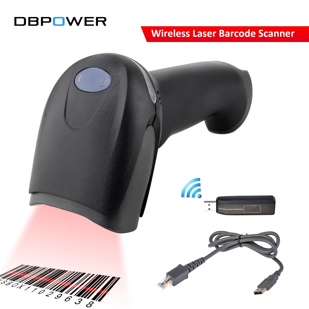DBPOWER Wireless Laser Barcode Scanner Portable Handheld 1D Scaner