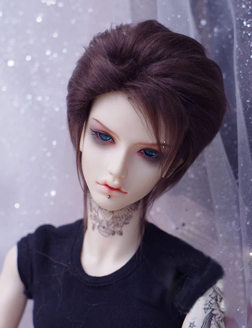 BJD кукла натуральный мех парик для 1/3 1/4 1/6 BJD DD SD MDD MSD YOSD кукла коричневый длинные прямые мех парики - Цвет: brown